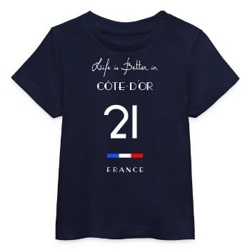 CÔTE D'OR Life 21 Dijon Bourgogne-Franche-Comté - T-shirt bébé bio Stanley/Stella - marine - Devant