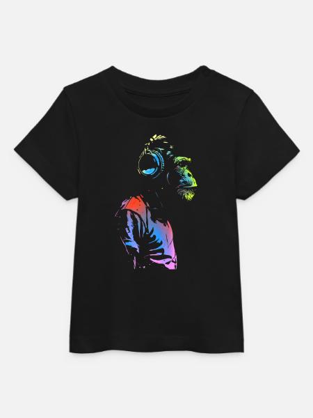 Affe mit Kopfhörern 🎧 - Baby Organic T-Shirt Baby Creator von Stanley/Stella - Schwarz