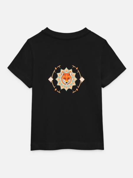 Cute Fox Mandala - Baby Organic T-Shirt Baby Creator von Stanley/Stella - Schwarz