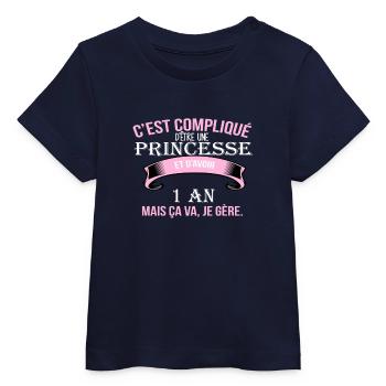 1 an - T-shirt bébé bio Stanley/Stella - marine - Devant