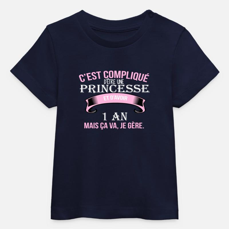 1 an - T-shirt bébé bio Stanley/Stella - marine