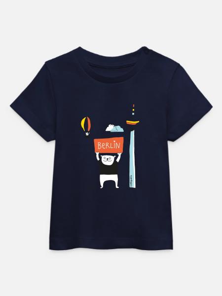 Berliner Bär + Fernsehturm | farbig | littlepublic - Baby Organic T-Shirt Baby Creator von Stanley/Stella - Navy