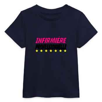 Infirmière PROFESSIONNELLE - T-shirt bébé bio Stanley/Stella - marine - Devant