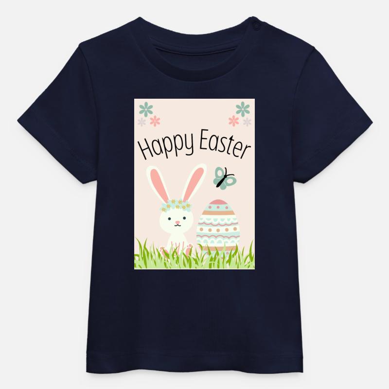 Joyeux lapin de Pâques - T-shirt bébé bio Stanley/Stella - marine