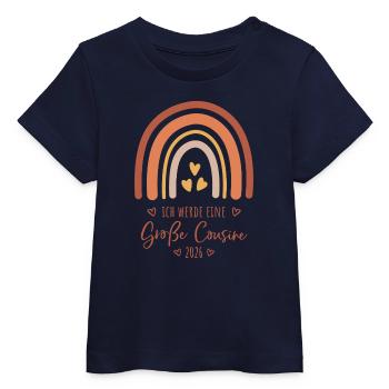 Große Cousine 2026 Regenbogen - Baby Organic T-Shirt Baby Creator von Stanley/Stella - Navy - Vorne