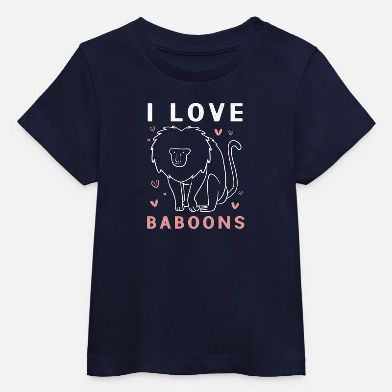Babouin Primate Singe Babouin - T-shirt bébé bio Stanley/Stella - marine