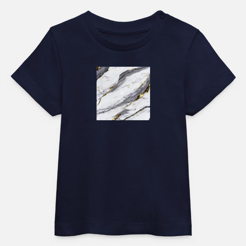 Structure en marbre en or blanc - T-shirt bébé bio Stanley/Stella - marine