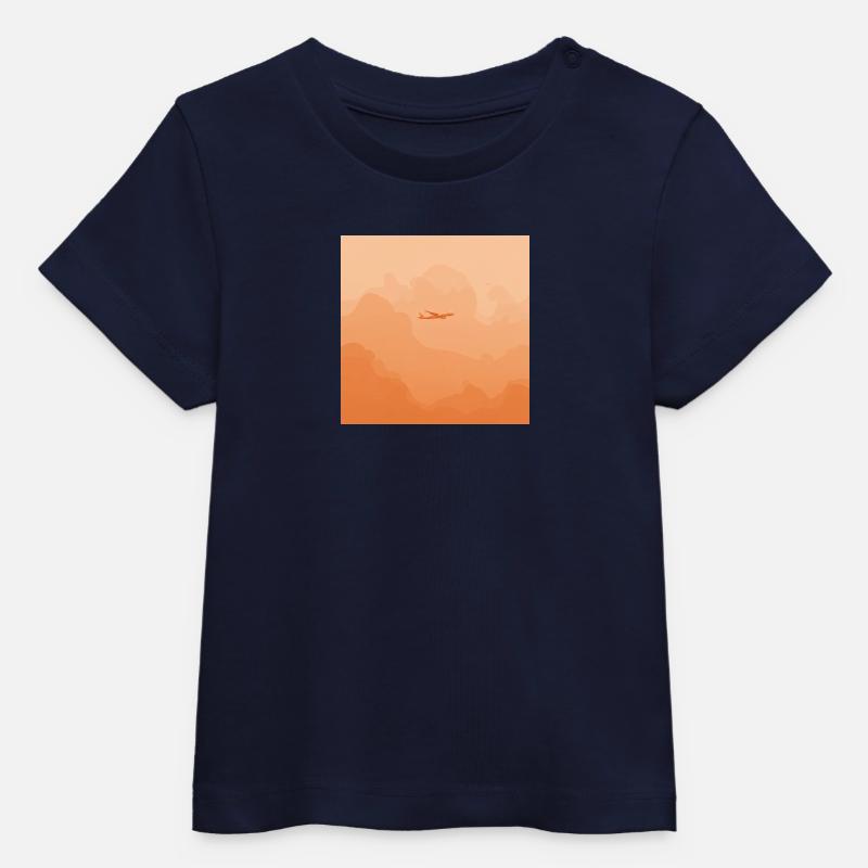 Ciel du soir avec nuages et coucher de soleil - T-shirt bébé bio Stanley/Stella - marine