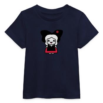 dessin femme alsace style manga kawaii - T-shirt bébé bio Stanley/Stella - marine - Devant