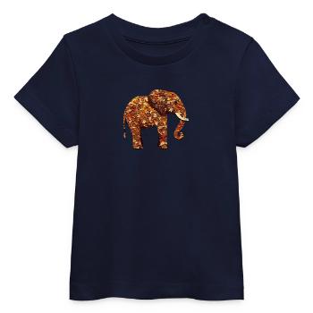 Afrikanischer Elefant im Herbst: Buntes Laub und - Baby Organic T-Shirt Baby Creator von Stanley/Stella - Navy - Vorne