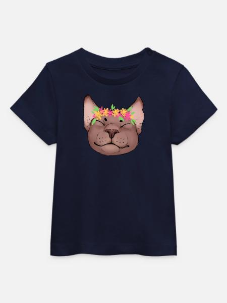 Sommerliche Katze - Baby Organic T-Shirt Baby Creator von Stanley/Stella - Navy