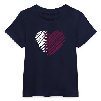 Drapeau du Qatar en forme de cœur - Proud Qatari Design - T-shirt bébé bio Stanley/Stella - marine - Devant