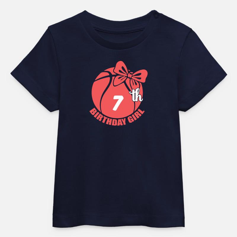 Basket-ball 7e anniversaire Basketteur - T-shirt bébé bio Stanley/Stella - marine