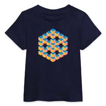 unmögliche Figur Escher Würfel Geometrie Phantasie - Baby Organic T-Shirt Baby Creator von Stanley/Stella - Navy - Vorne