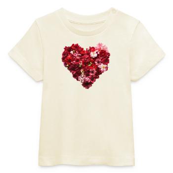 Herz aus roten Blüten - Leidenschaftliche Blumenpr - Baby Organic T-Shirt Baby Creator von Stanley/Stella - Natur - Vorne