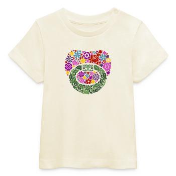 Motif floral tétine - T-shirt bébé bio Stanley/Stella - écru doux - Devant