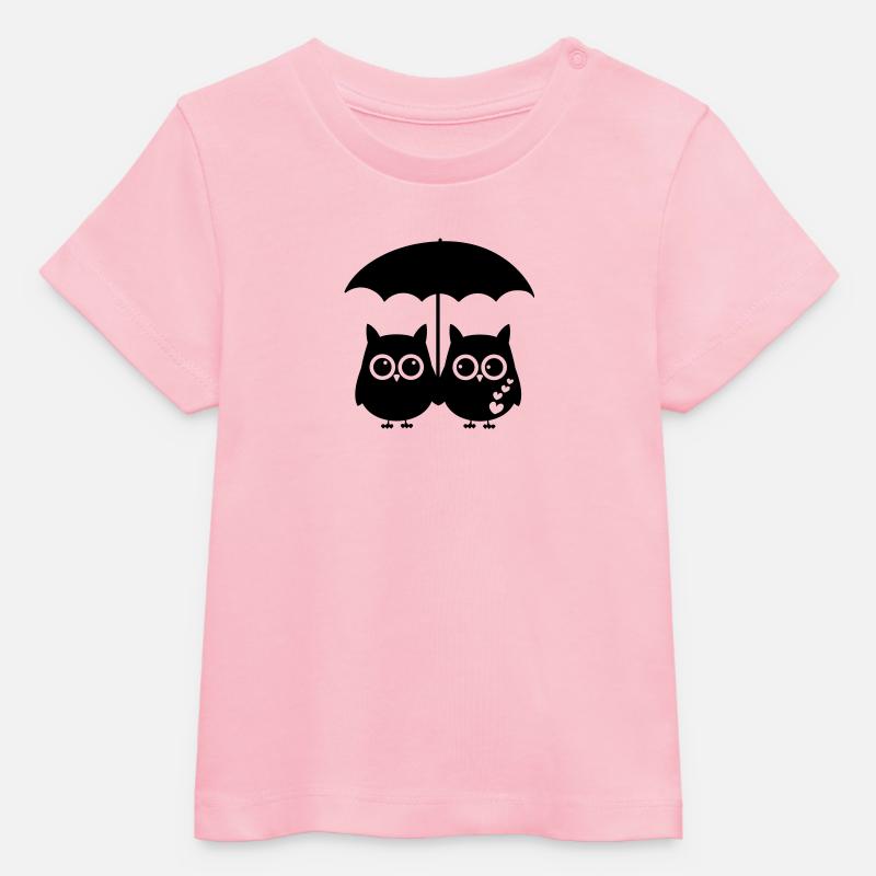 Amour de hibou - T-shirt bébé bio Stanley/Stella - rose pâle