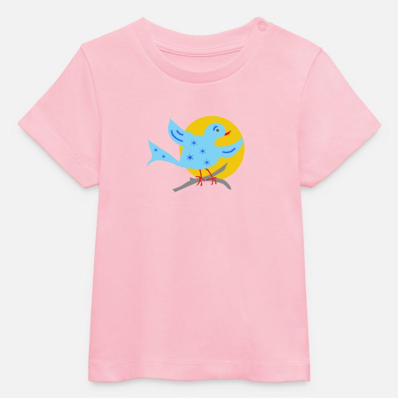 Oiseau étoile Abstraction Peinture - T-shirt bébé bio Stanley/Stella - rose pâle