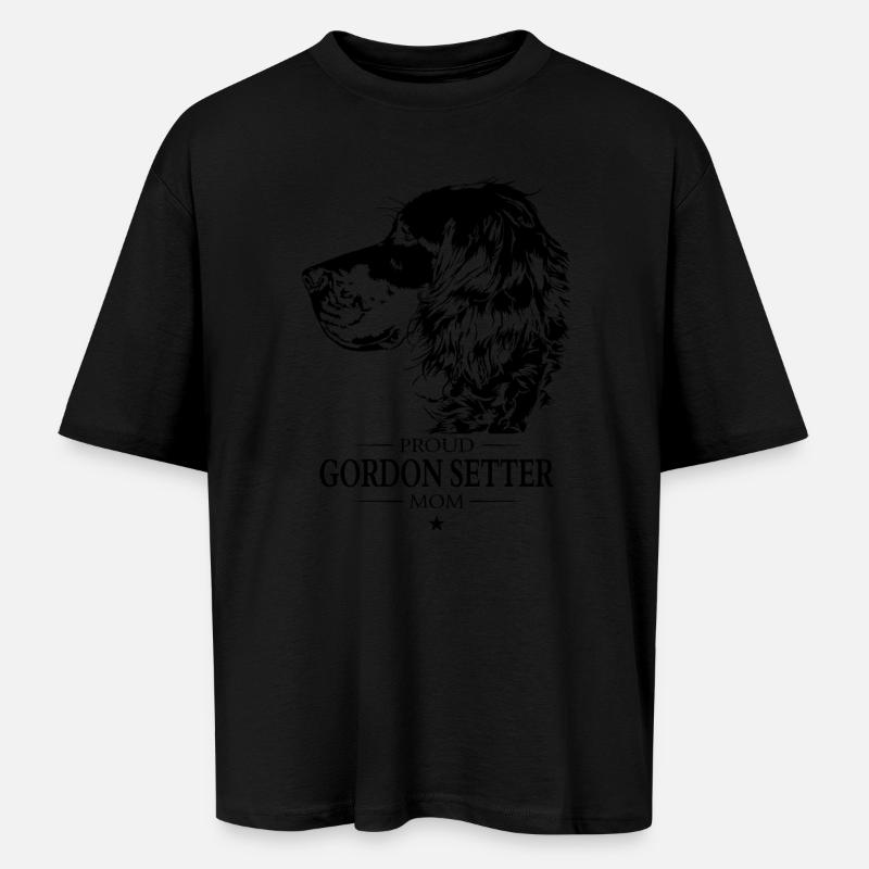 Gordon Setter Mamá Perro Perro Wilsigns - Camiseta oversize unisex - negro