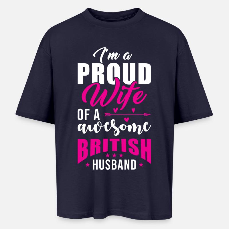 Englischer Ehemann England Ehemann - Oversized Unisex T-Shirt - Navy