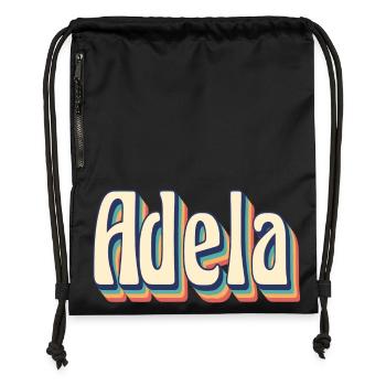 Adela T-Shirt Retro Vintage T-Shirt Geschenkidee - Turnbeutel aus Recycling-Material - Schwarz - Vorne
