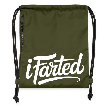I farted - Funny Gen Alpha Logo - Gymsac made from recycled material - military green - Front