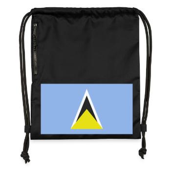 Saint Lucia Caribbean flag - Gymsac made from recycled material - black - Front