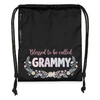 Grammy Granny Flowers Gift Cute Grandma - Gymsac made from recycled material - black - Front