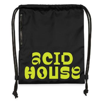 Conception de logo de musique Acid House - Sac à cordon en polyester recyclé - noir - Devant