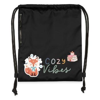 Cozy Vibes - Turnbeutel aus Recycling-Material - Schwarz - Vorne
