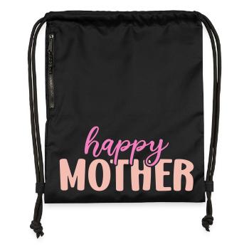 Mère heureuse - Sac à cordon en polyester recyclé - noir - Devant