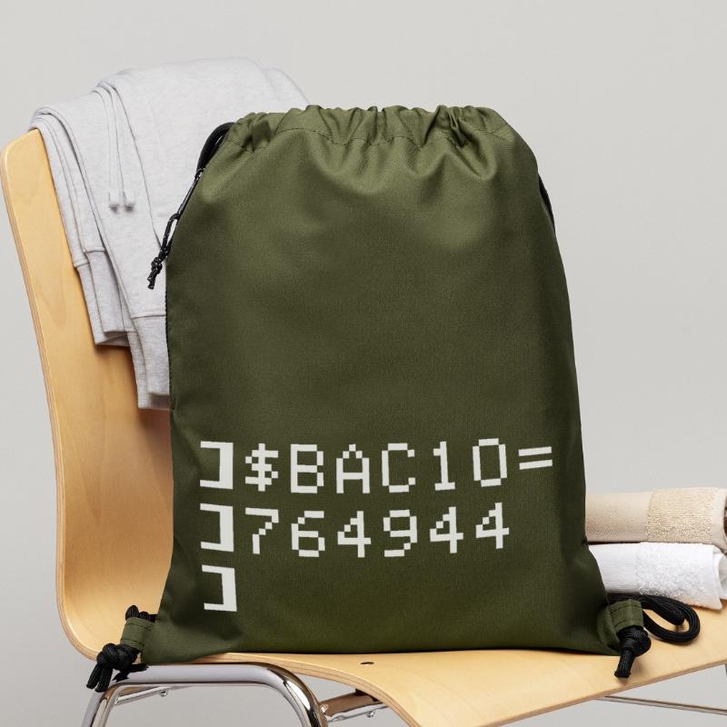 Bacio BAC10 8-bits Esadecimal Code Nerd Pixel Art Sac à cordon en polyester recyclé