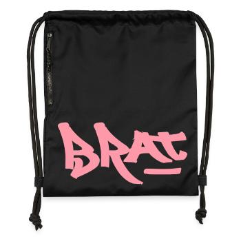 Pink Brat logo text as graffiti - Gymsac made from recycled material - black - Front