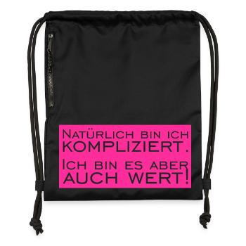 Of course I'm complicated - Gymsac made from recycled material - black - Front