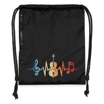 Cello Herzschlag Cellist Violoncello Cellistin - Turnbeutel aus Recycling-Material - Schwarz - Vorne