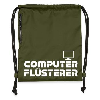 Computer Flüsterer Retro-Print - Turnbeutel aus Recycling-Material - military Green - Vorne