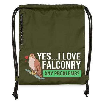 Piaillement Fauconnerie - Sac à cordon en polyester recyclé - military green - Devant