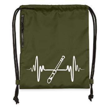 Flute Sketch - Gymsac made from recycled material - military green - Front