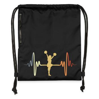 Vintage Cheerleader - Gymsac made from recycled material - military green - Front