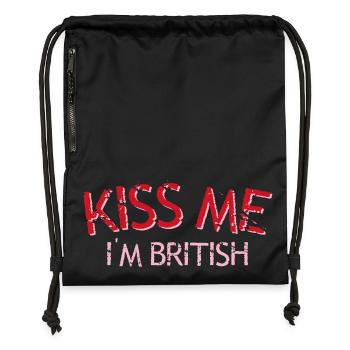 Kiss me I'm British - Gymsac made from recycled material - military green - Front