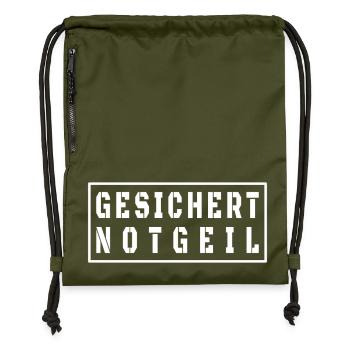 Fête des pères sécurisée style Malle - Sac à cordon en polyester recyclé - military green - Devant
