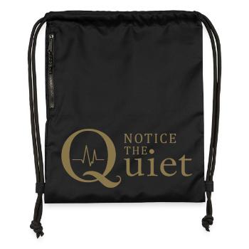 Remarquez la pleine conscience et le silence silencieux - Sac à cordon en polyester recyclé - noir - Devant