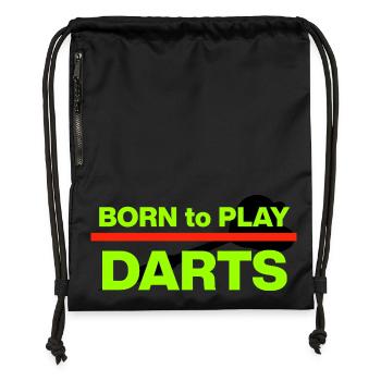 Né pour jouer aux fléchettes, fléchettes, Dasrtspieler, 180 - Sac à cordon en polyester recyclé - noir - Devant