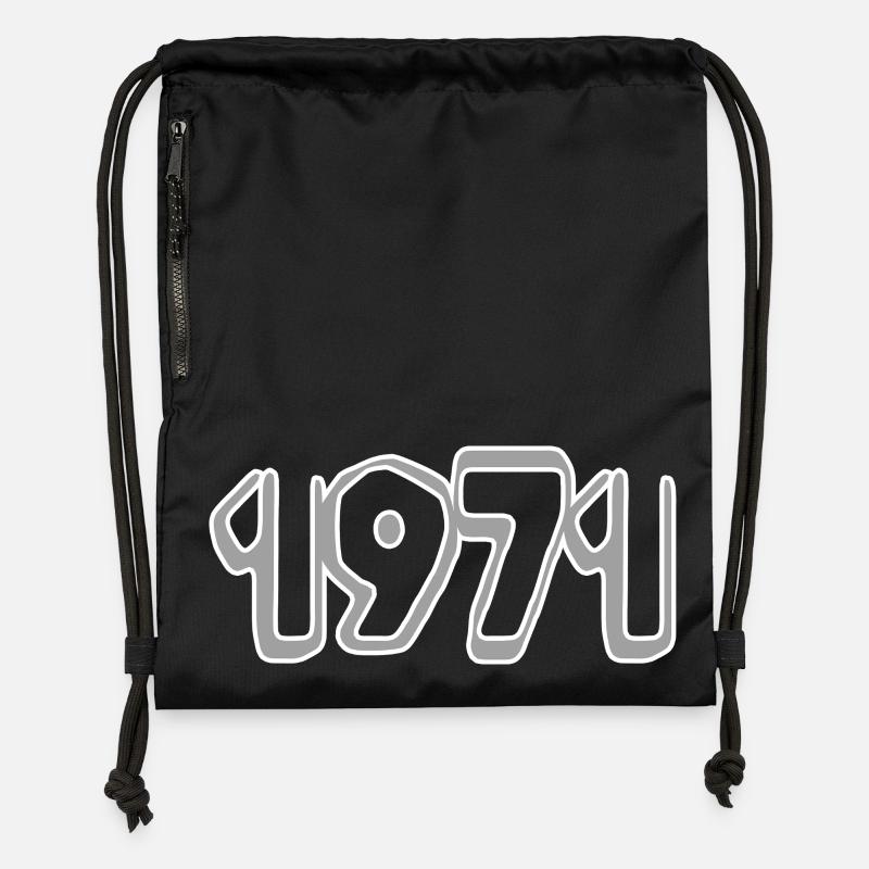 Année 1971 - Sac à cordon en polyester recyclé - noir