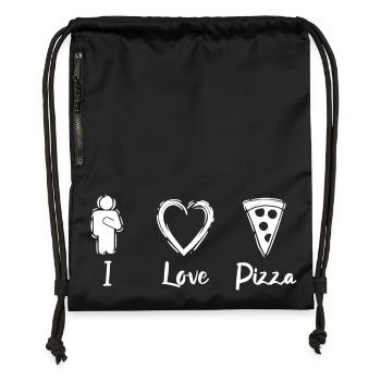 Ich liebe Pizza - Turnbeutel aus Recycling-Material - military Green - Vorne