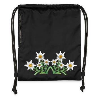 Edelweiss  - Turnbeutel aus Recycling-Material - Schwarz - Vorne