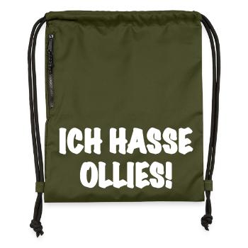 Ich hasse Ollies - Skateboarding Skater Trick - Turnbeutel aus Recycling-Material - military Green - Vorne