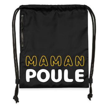 Maman Poule Illustration Contrastée - Sac à cordon en polyester recyclé - military green - Devant