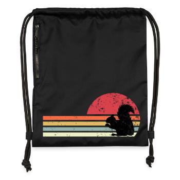 retro squirrel - Gymsac made from recycled material - black - Front