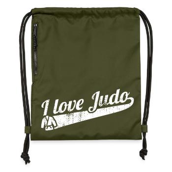 Judo Love - Gymsac made from recycled material - military green - Front